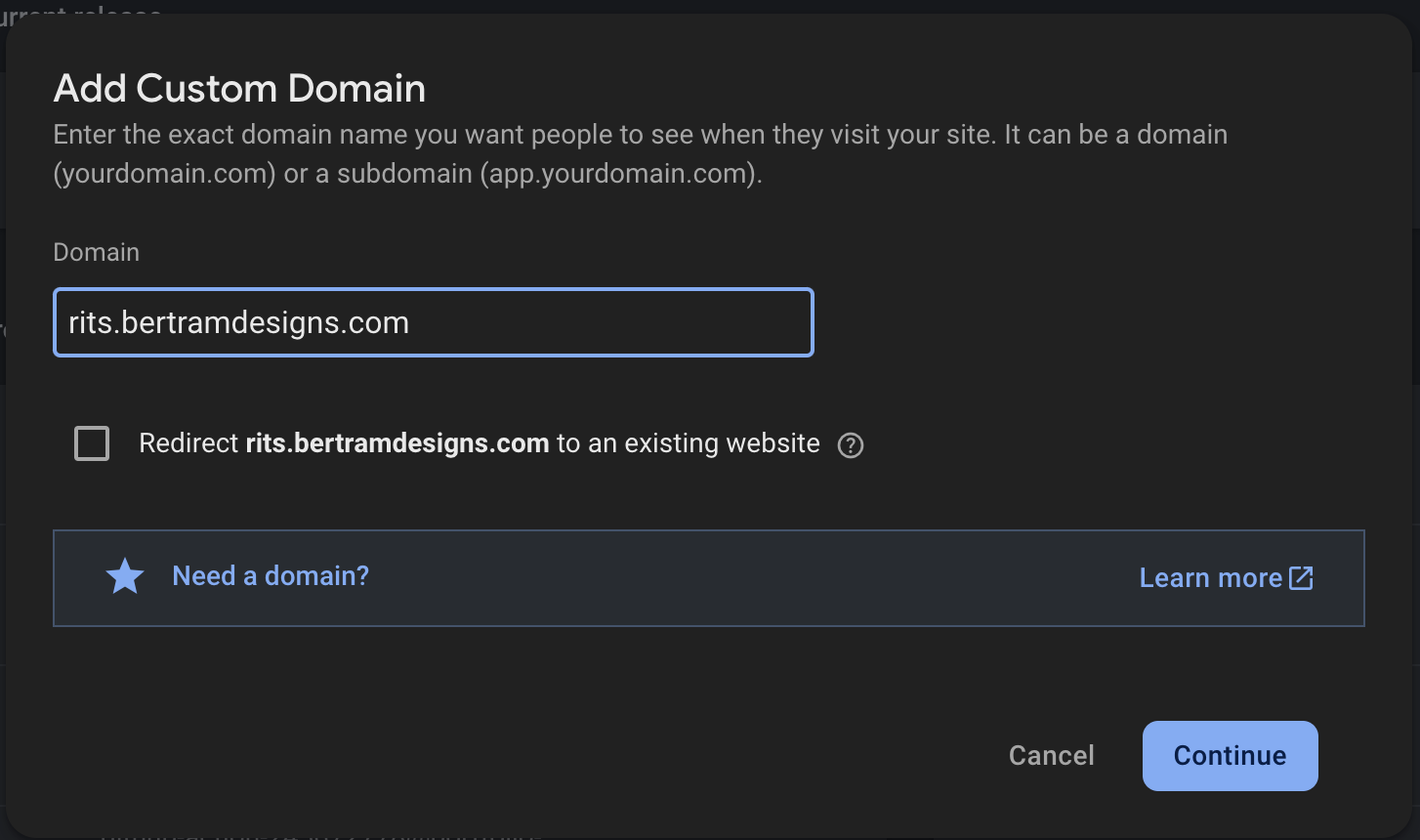 Enter Subdomain