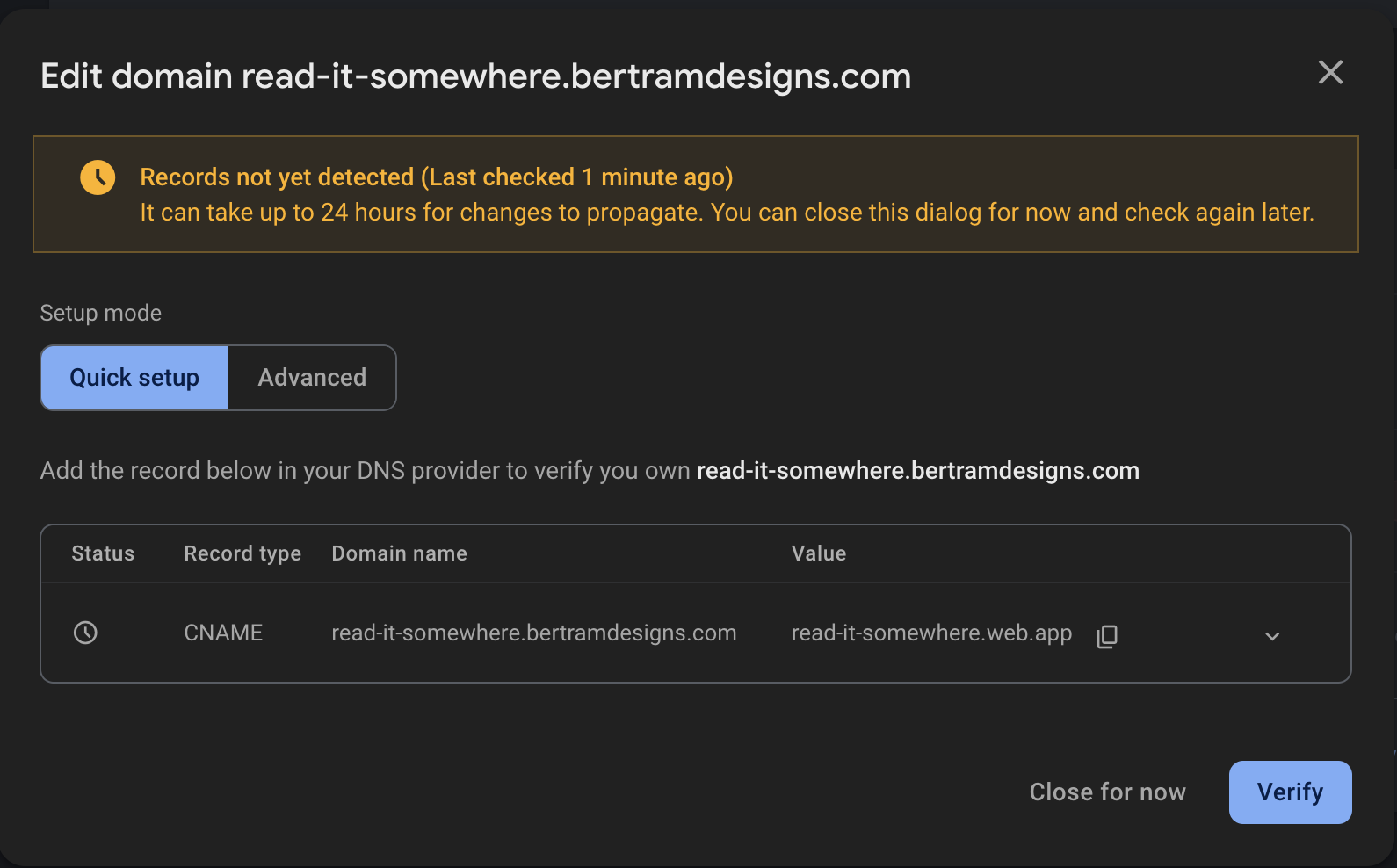 Verify Domain